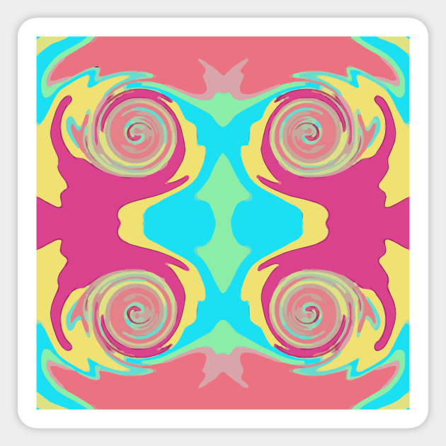 Tile Pattern Pastel Swirls / G-Tile006 Sticker by Grafititee